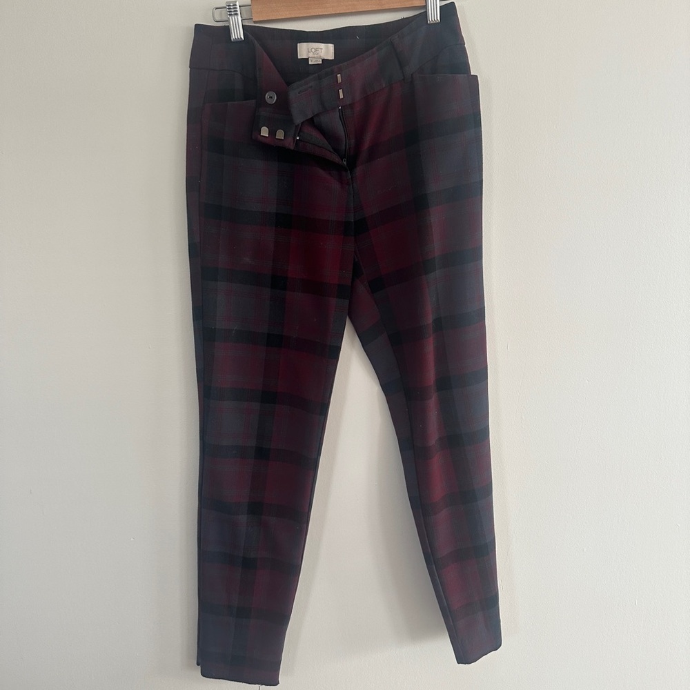 Loft Ankle Pants Plaid